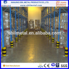 yellow and black corner guards protection for warning forklift in warehouse rack